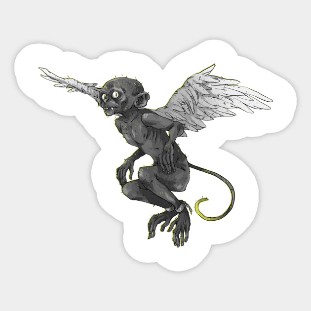 Flying Monkey Sticker by KarinaReh